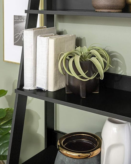 Walker Edison Sophia Modern 4 Shelf Ladder Bookcase , 55 Inch, Black - LeafyLoom