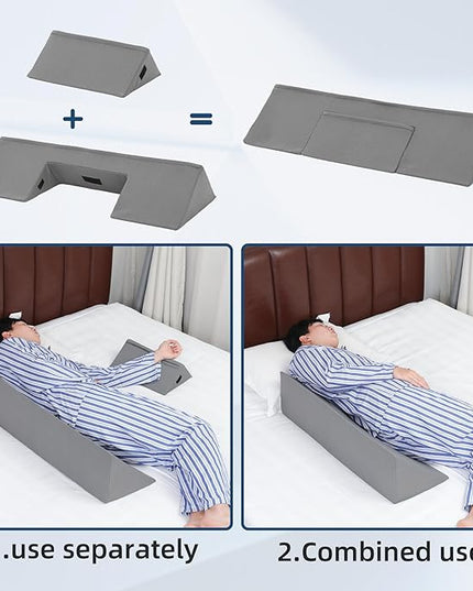 34" Wedge Pillow for Side Sleeping,Training for Side Sleeping with Detachable Small Wedge Pillow,Positioning Wedge for Side Sleeper,Back Support,Reducing Snoring,Preventing Bedsores - LeafyLoom