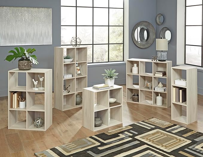 Signature Design by Ashley Socalle Modern 6 Cube Storage Organizer or Bookcase, Whitewash - LeafyLoom