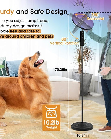 Floor Lamp, 36W/3600LM Bright Floor Lamp with Remote Control, RGB Color Changing Torchiere Floor Lamp, Stepless Adjust Color Temperatures & Brightness for Bedroom and Play Room - LeafyLoom
