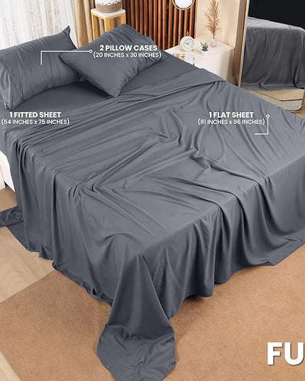 Utopia Bedding Full Bed Sheets Set - 4 Piece Bedding - Brushed Microfiber - Shrinkage and Fade Resistant - Easy Care (Full, Grey) - LeafyLoom