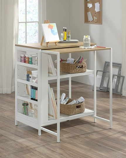 Sauder Miscellaneous Storage Kitchen Island, L: 31.50" x W: 32.88" x H: 36.00", White Finish - LeafyLoom