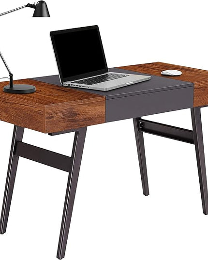 Techni Mobili Expandable Modern Storage Writing Desk, Mahogany - LeafyLoom