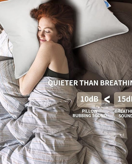 Luxury Goose Down Pillow, Hotel Bed Pillows for Sleeping Soft and Support for Side & Back Sleepers (Queen of 1) - LeafyLoom