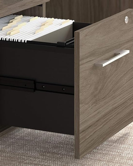 Bush Business Furniture 500 Home Office Desk, 72W, Modern Hickory - LeafyLoom