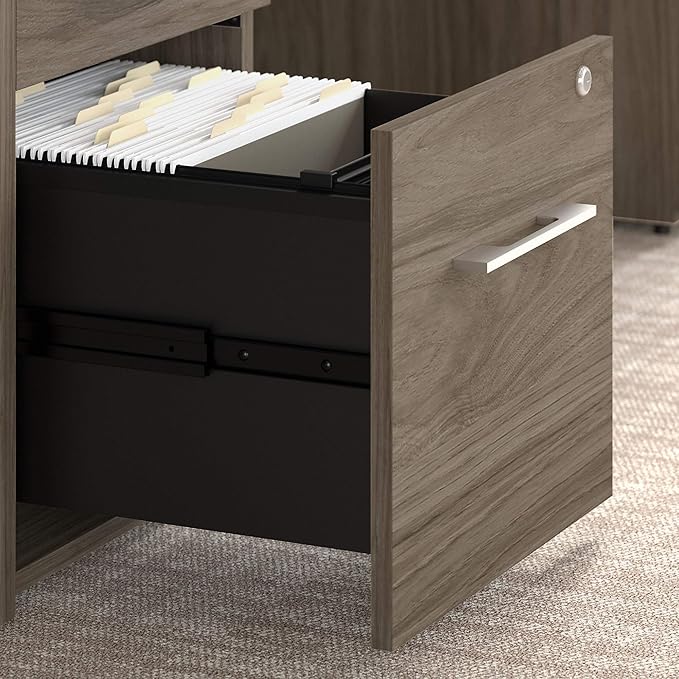 Bush Business Furniture 500 Home Office Desk, 72W, Modern Hickory - LeafyLoom