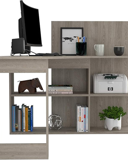 NicBex Kimberly-DW-00207-LWJ Home Office Desks, 51.7"x47.2"x43.3", Light Gray-1 - LeafyLoom