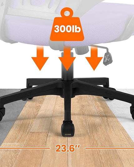 Yaheetech Office Chair Ergonomic Mesh Chair w/Lumbar Support Armrest Wheels Comfortable Racing Seat Adjustable Swivel Rolling Home Executive Mid Back Computer Chair for Adults, Purple - LeafyLoom