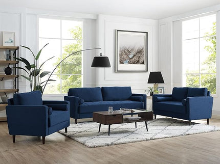 Lifestyle Solutions Lexington Armchair, Navy Blue - LeafyLoom