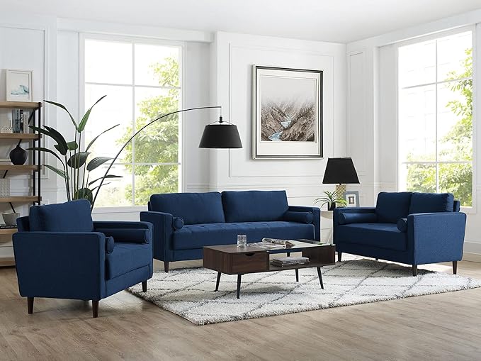 Lifestyle Solutions Lexington Armchair, Navy Blue - LeafyLoom