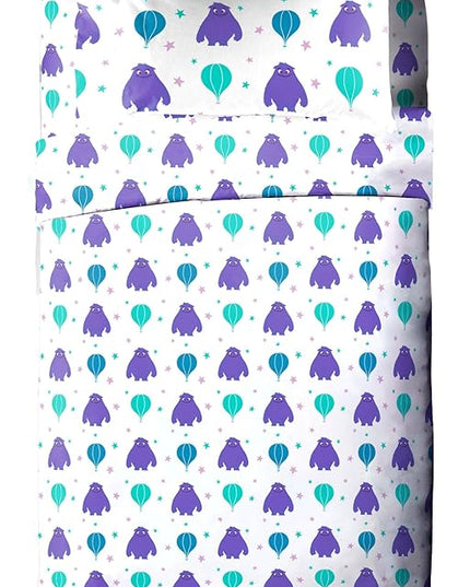 IF Imaginary Friends Twin Comforter Set - Purple 5 Piece Bed Set includes Sheet Set & Pillow Covers - Super Soft Kids Bedding Features Blue - LeafyLoom
