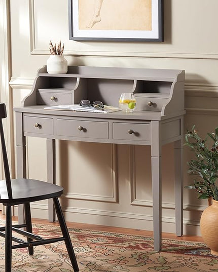Safavieh American Homes Collection Landon Quartz Grey Writing Desk - LeafyLoom