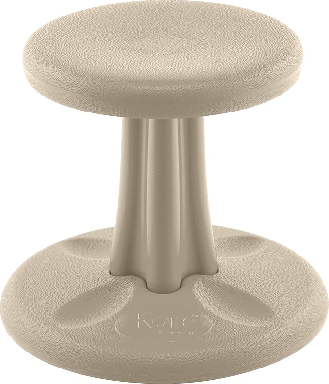 Kore Kids Preschool Wobble Chair - Flexible Seating Stool for Classroom, Preschool, Kindergarten & Elementary School - Age 4-5 yrs, Sand Dollar (12in) - LeafyLoom