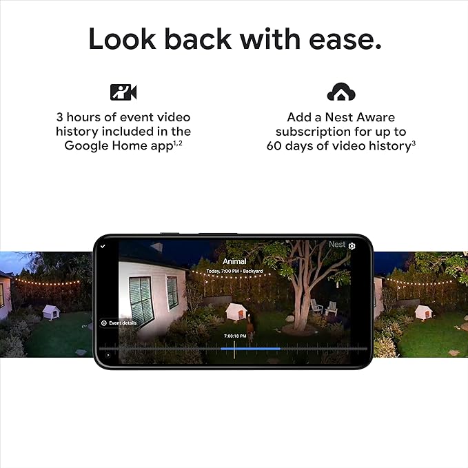 Google Nest Cam with Floodlight - Outdoor Camera - Floodlight Security Camera, White, 1 Count (Pack of 1) GoogleLLC