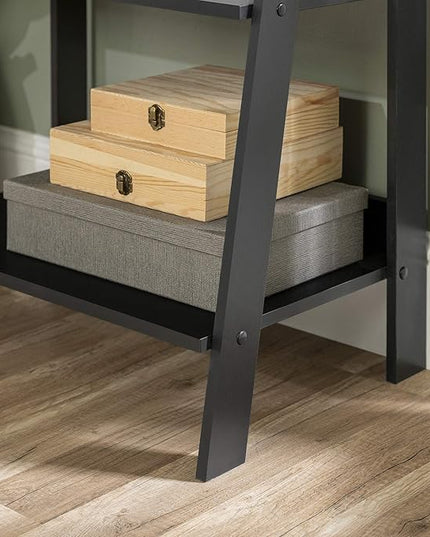 Walker Edison Sophia Modern 4 Shelf Ladder Bookcase , 55 Inch, Black - LeafyLoom