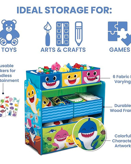 Baby Shark Design & Store 6 Bin Toy Storage Organizer by Delta Children - LeafyLoom
