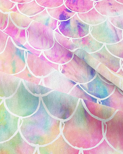 NINENINE Mermaid Comforter Bedding Set,Girls Twin Size Bedding Set,Mermaid Bedding Set,Rainbow Scales Bedding Sets with 1Comforter 1Pillowcase - LeafyLoom