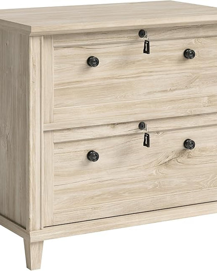 Sauder Hammond Lateral File, L: 32.87" x W: 20.55" x H: 30.0", Chalk Oak Finish - LeafyLoom
