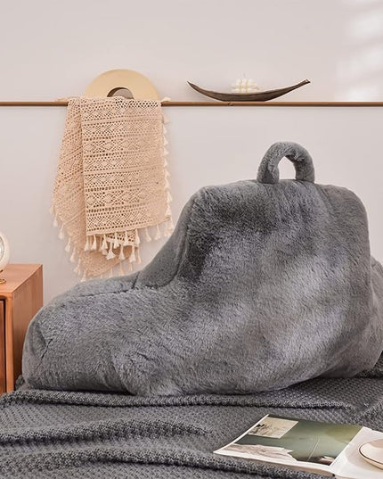 Aimuan Reading Pillow Bed Rest Wedge Large Adult Backrest Pillow with Arms Back Support for Sitting Up in Bed Cushion Incline Rest Sleeping Snoring Pillow, Grey Large - LeafyLoom