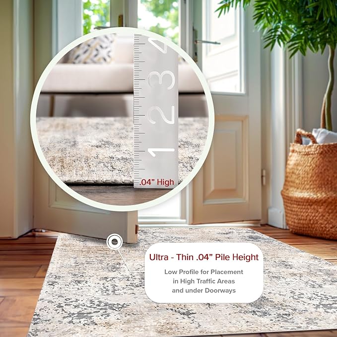 nuLOOM Danae Abstract 2x6 Machine Washable Runner Rug for Living Room Bedroom Dining Room Entryway Hallway Kitchen, Ivory/Grey - LeafyLoom