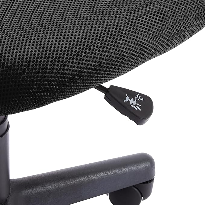Amazon Basics Office Computer Task Desk Chair, Low-Back, Pneumatic Seat, Breathable Mesh, Adjustable, Swivel, BIFMA Certified, 21.25"D x 22.5"W x 38"H, 270 Pound Capacity, Black Nylon - LeafyLoom