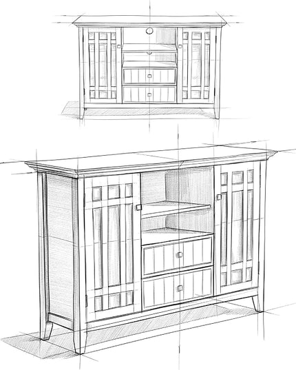 SIMPLIHOME Bedford SOLID WOOD 53 Inch Wide Transitional TV Media Stand in Dark Tobacco Brown for TVs up to 60 Inches, For the Living Room and Entertainment Center - LeafyLoom