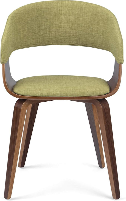 SIMPLIHOME Lowell 17 Inch Mid Century Modern Bentwood Dining Chair in Acid Green Linen Look Fabric, For the Dining Room - LeafyLoom