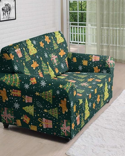 FKELYI Christmas Tree Sofa Couch Cover Comfortable Furniture Protector with Elastic Bottom Stretch Sofa Slipcover for Living Room M FKELYI