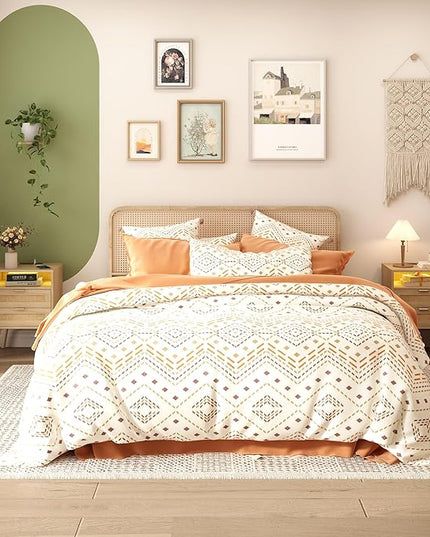 Rattan Nightstand with Charging Station USB Port Led Lights and 2 Storage Drawers, Bedroom Furniture Night Stand Bedside Table Bed Side Table End Table Sofa Table (1 Pack) - LeafyLoom