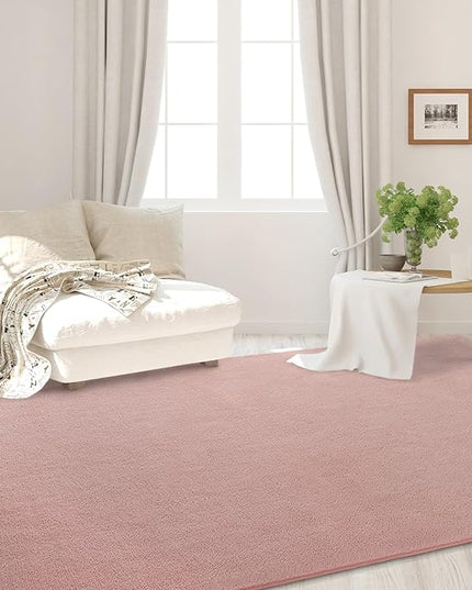 Area Rugs for Bedroom Living Room, 6x9 Pink Super Soft Comfy Thickened Memory-Foam Indoor Carpets, Modern Aesthetic Minimalist Carpet for Boys Girls Adults Apartment Nursery Home Décor - LeafyLoom