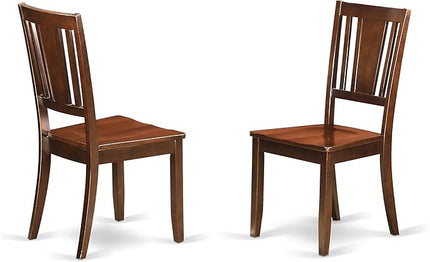 East West Furniture HLDU3-MAH-W 3 Piece Dining Set Contains a Round Dining Room Table with Pedestal and 2 Kitchen Chairs, 42x42 Inch, Mahogany - LeafyLoom