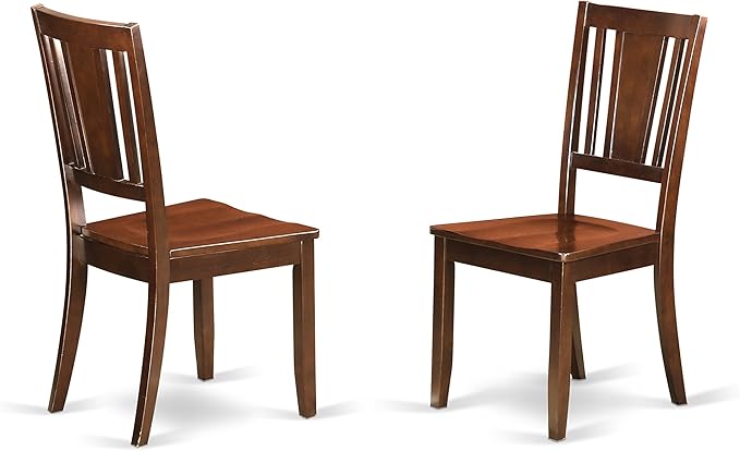 East West Furniture HLDU3-MAH-W 3 Piece Dining Set Contains a Round Dining Room Table with Pedestal and 2 Kitchen Chairs, 42x42 Inch, Mahogany - LeafyLoom