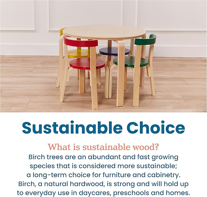 ECR4Kids ECRKids Seating, 5-Piece Table and Chairs Set, Assorted - LeafyLoom