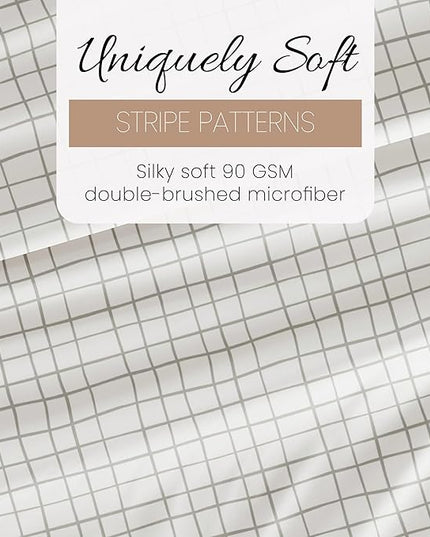 Linen Market 4 Piece Full Bedding Sheet Set (Light Gray Crossroads) - Sleep Better Than Ever with These Ultra-Soft & Cooling Bed Sheets for Your Full Size Bed - Deep Pocket Fits 16" Mattress - LeafyLoom