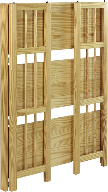 Casual Home 3-Shelf Folding Stackable Bookcase (27.5" Wide)-Natural - LeafyLoom