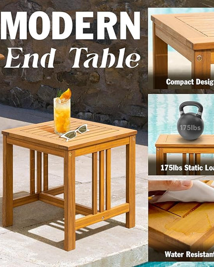 Wood Set 2 with End Table, Club Chair Design - LeafyLoom