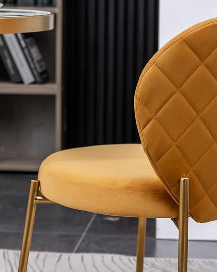 Roundhill Furniture Amoa Dining Chair, Set of 2, Yellow - LeafyLoom