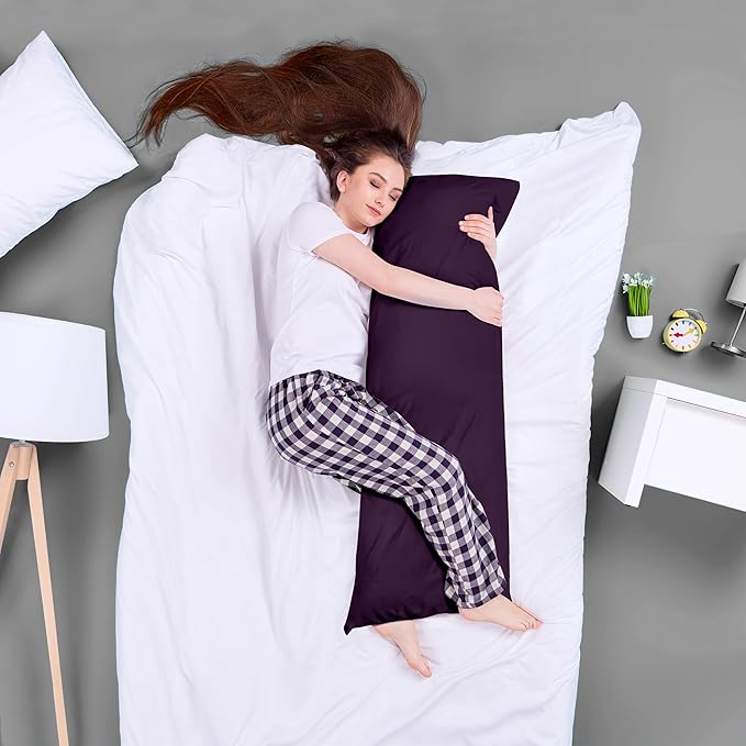 Utopia Bedding Full Body Pillow for Adults (Purple, 20 x 54 Inch), Long Pillow for Sleeping, Large Pillow Insert for Side Sleepers - LeafyLoom