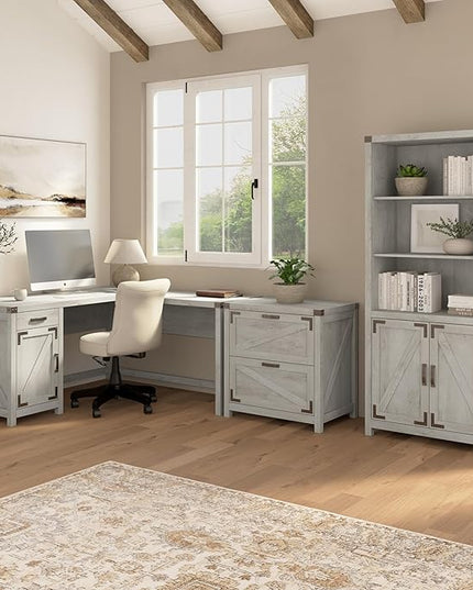 kathy ireland Home by Bush 2-Drawer Lateral File Cabinet, Letter/Legal, Cottage White, 29-Inch (CGF129CWH-03) - LeafyLoom