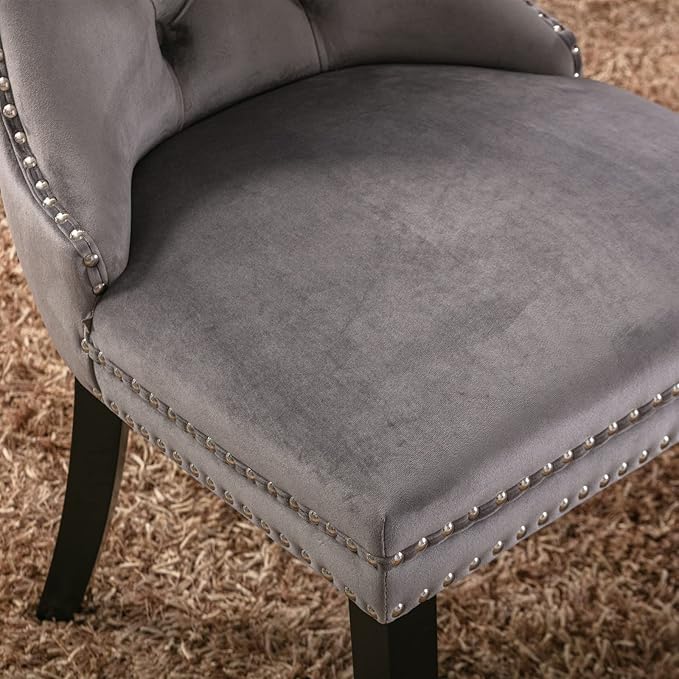 NicBex Haerin-SD-00097-LWJ Dining Chairs, 25.5"x19.7"x37.4", Deep Gray - LeafyLoom