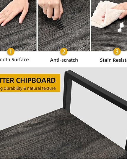 DWVO 5 Tier Bookshelf, Industrial Bookshelves Open Shelf Bookcase, Storage Shelves Organizer Display Rack for Bedroom,Living Room,Office,Kitchen, Charcoal Gray - LeafyLoom
