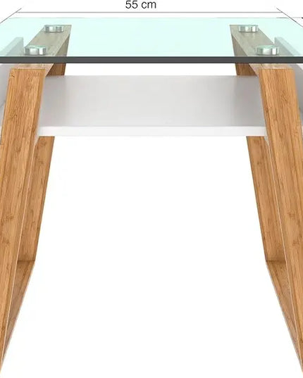 bonVIVO Small Side Table Can be Used as a Modern Coffee Table or for The Living Room (Glass Kitchen Table, Coffee Table for Small Spaces) - LeafyLoom