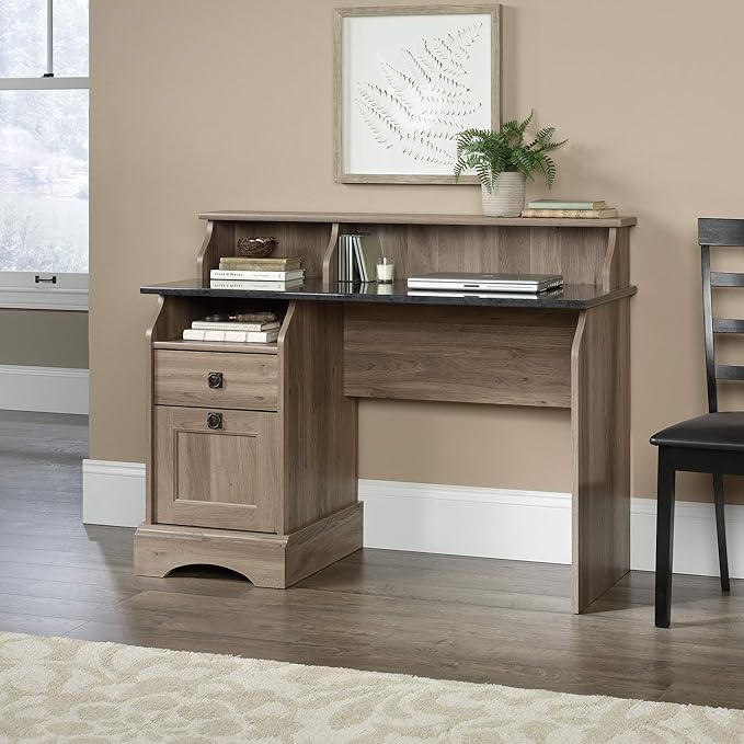 Sauder Graham Hill Desk, Salt Oak finish - LeafyLoom