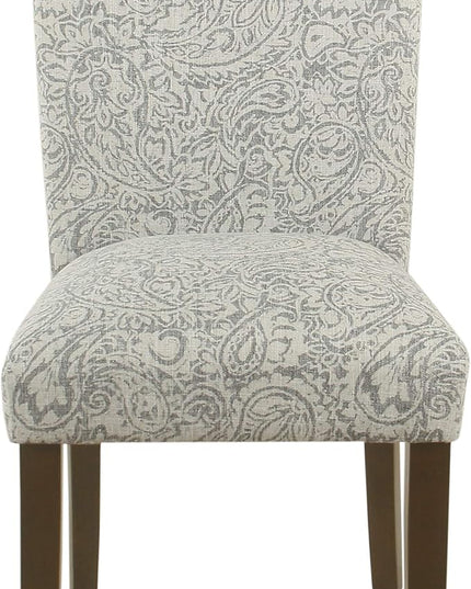 HomePop Parsons Classic Dining Room Tables and Chairs, Pack of 2, Light Grey Floral - LeafyLoom