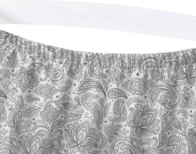 Elegant Comfort Softest and Coziest 6-Piece Sheet Set - 1500 Premium Hotel Quality Microfiber - Deep Pocket, Wrinkle Resistant 6-Piece Paisley Pattern Bed Sheet Set, Full, Paisley Gray - LeafyLoom