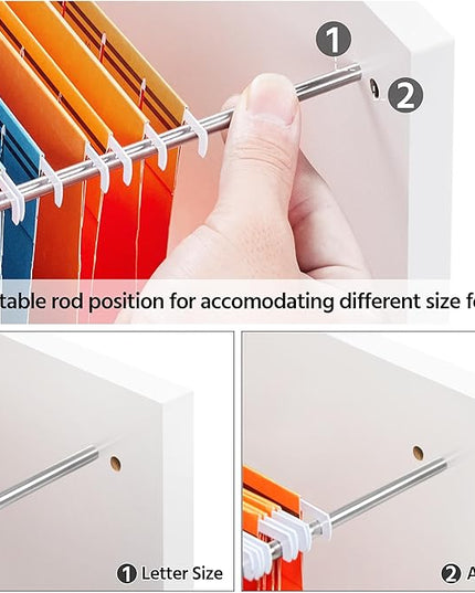 Yaheetech White File Cabinet Mobile Letter Size File Cabinet with 2 Drawers and 4 Open Storage Shelves Large Mobile Lateral Filing Cabinet Printer Stand for Home and Office - LeafyLoom