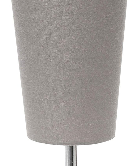 Simple Designs LT2061-GRY Mini Chrome Angled Fabric Shade Table Lamp, Gray - LeafyLoom