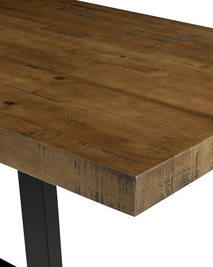 Walker Edison Andre Modern Solid Wood Dining Table, 72 Inch, Rustic Oak - LeafyLoom