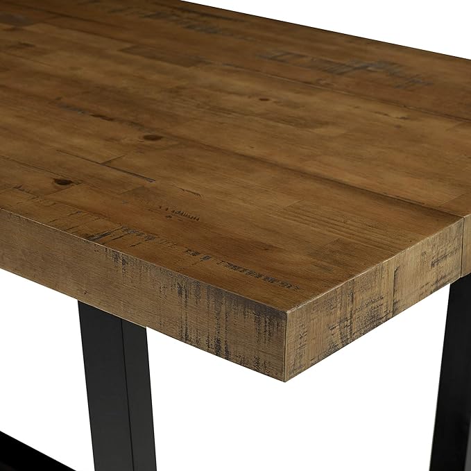 Walker Edison Andre Modern Solid Wood Dining Table, 72 Inch, Rustic Oak - LeafyLoom