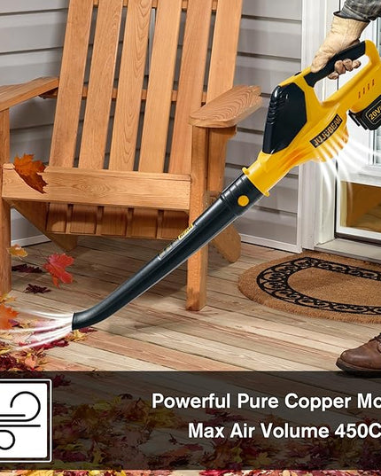 Electric Leaf Blower Cordless, Battery Leaf Blower with Battery and Charger, 5.0Ah Battery Powered Variable-Speed Lightweight Handheld Blower for Lawn Care, Patio, Yard, Terrace - LeafyLoom